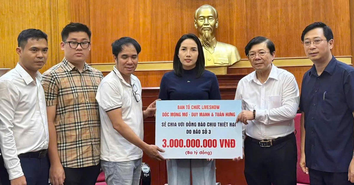 Duy Mạnh và Tuấn Hưng đã ủng hộ 3 tỉ đồng tới đồng bào chịu ảnh hưởng cơn bão số 3