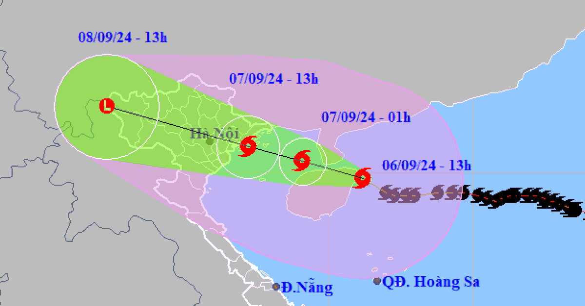 Siêu bão Yagi cách Quảng Ninh 450km, đêm nay gió mạnh dần lên từ Quảng Ninh đến Thanh Hóa