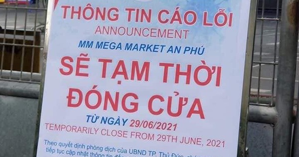 Siêu thị Mega Market An Phú tạm đóng cửa do liên quan ca COVID-19