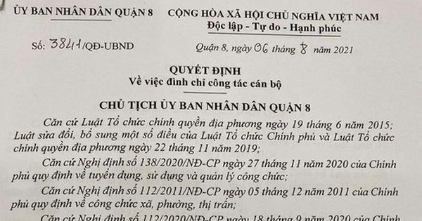 TP.HCM: Quận 8 đình chỉ, điều chuyển 2 chủ tịch UBND phường thiếu trách nhiệm chống dịch