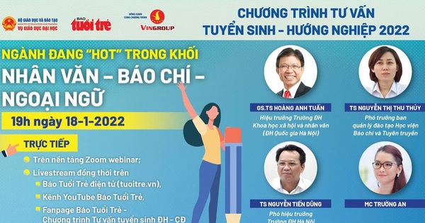 Trực tiếp: Tư vấn chọn ngành khối Khoa học xã hội & nhân văn - Báo chí - Ngoại ngữ 2 livetuyensinh1801 16425040294061350881273 crop 1642504460777684283557