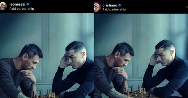 'Bức ảnh thế kỷ' Messi và Ronaldo đánh cờ gây sốt mạng xã hội