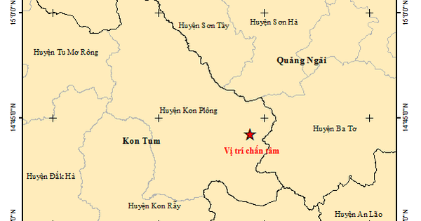 Kon Tum has a 4.5-magnitude earthquake again, causing strong shaking