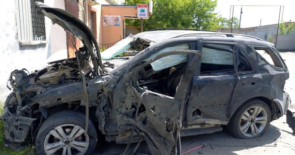 Russian-controlled Melitopol terrorist car bomb in Ukraine