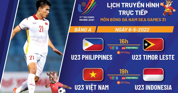 thumbnail - Lịch trực tiếp bóng đá nam SEA Games 31: U23 Việt Nam - U23 Indonesia