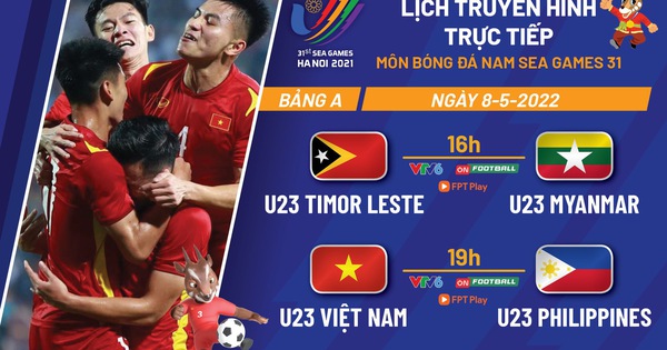 thumbnail - Lịch trực tiếp SEA Games 31: U23 Việt Nam - Philippines