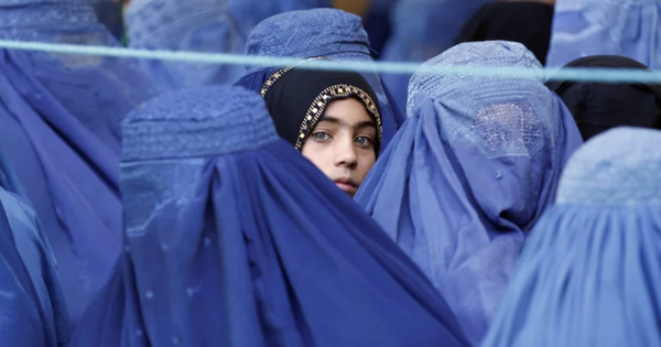 The Taliban forces women to cover their faces when going out