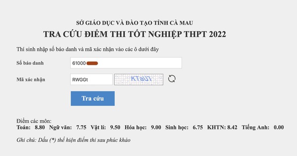 Cách xem cách tính điểm liệt tốt nghiệp 2022 mới nhất