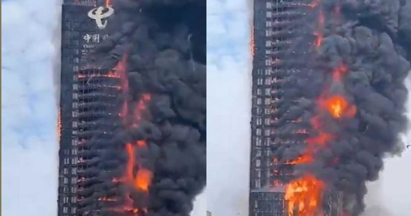 thumbnail - Clip cháy ngùn ngụt tòa nhà chọc trời có văn phòng China Telecom, Trung Quốc