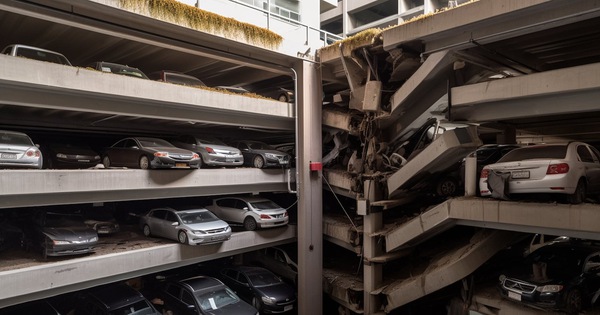 Bãi đỗ xe cao tầng có nguy cơ đổ sập vì trọng tải xe quá nặng
