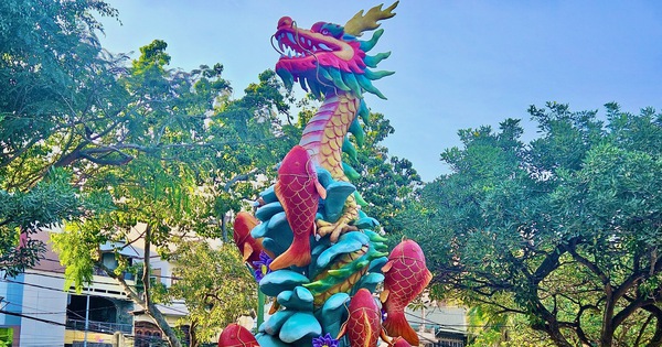 Nhiều người thích thú với tạo hình cá chép hóa rồng ở Nha Trang