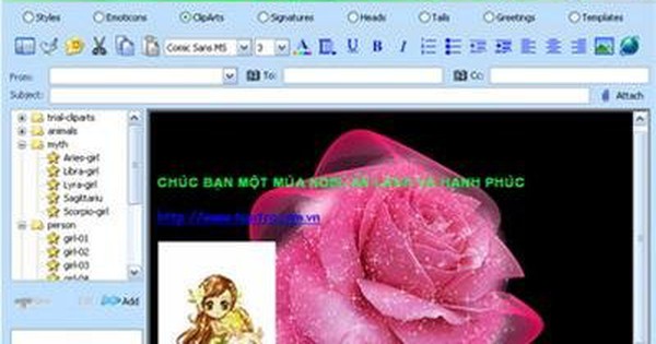 Tạo nền e-mail đẹp bằng