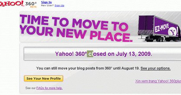 Nhiều người ngỡ ngàng khi Yahoo 360 đóng cửa